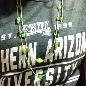 Two strand green necklace