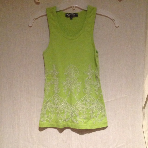Rampage lime green shirt (cotton w/beading)