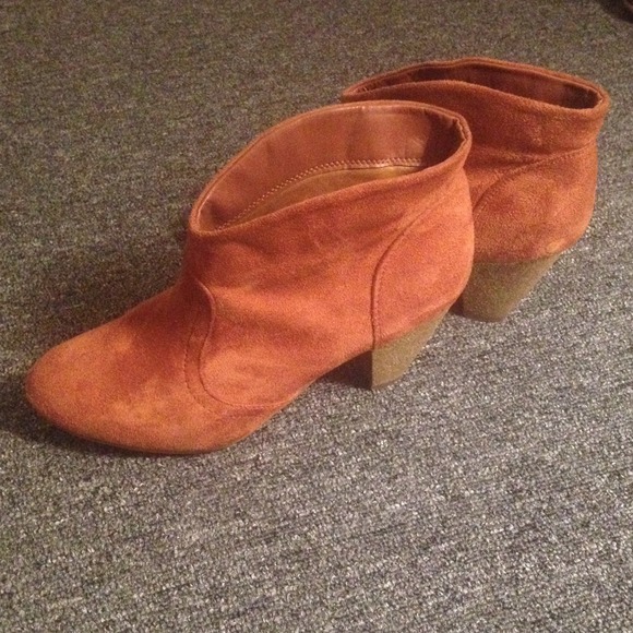 Brown heeled booties
