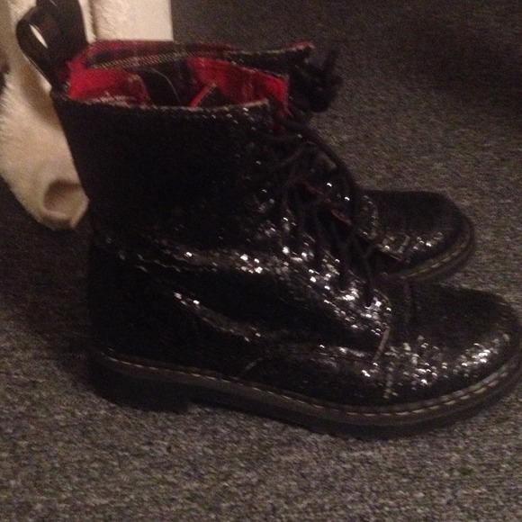 Black glittery doc martens