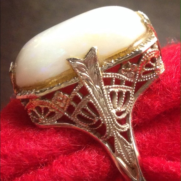 Antique Art Deco 14 karat solid white gold - Picture 2 of 3