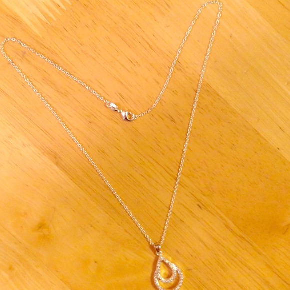 .925 sterling silver chain and tear drop pendant