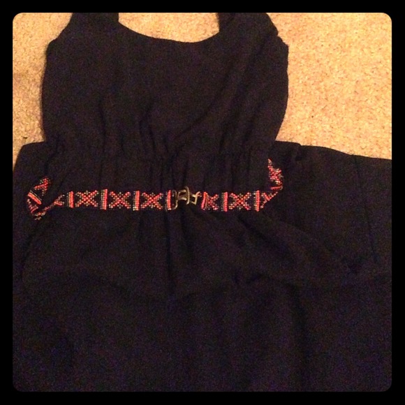 ZARA LONG CHIFFON LAYERED DRESS WITH BELT