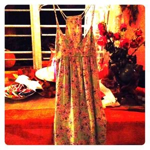 floral print green sun dress