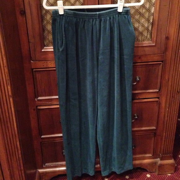 Deep Sea Blue velour sweatpants. Soft and comfy - Picture 1 of 2
