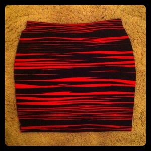 Cute red & black going out skirt!