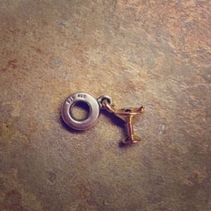 Pandora gold martini glass charm
