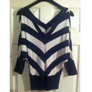 XOXO Collection V Neck Cut Out Sleeve Sweater