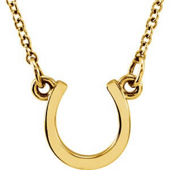 Amazon.com: 14k Yellow Gold Good Luck Horseshoe Pendant  14 k Luck Horse Shoe Necklace