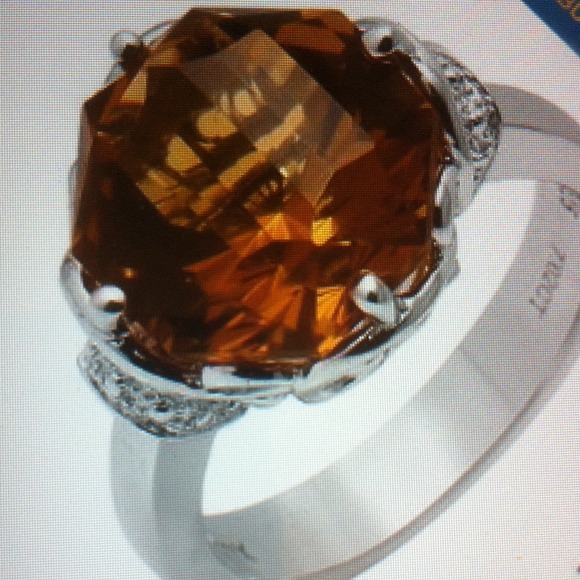 925 sterling silver Honey Citrine ring