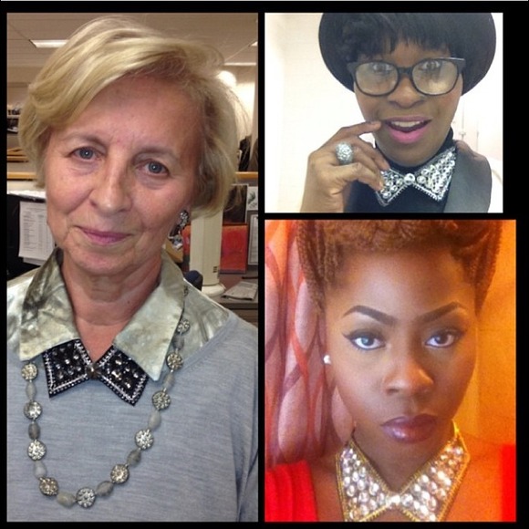 Blinged out Bowtie choker necklace.