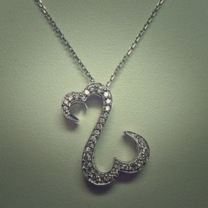 ❌Sold❌14K White Gold Open Heart Pendant Necklace