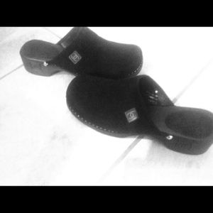 Chanel suede clog