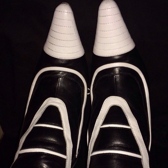 DOLCE & GABBANA KNEE HIGH SEXY BLK WHITE BOOTS 38 - Picture 4 of 4