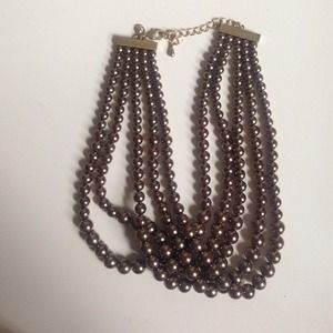 Lia Sophia multi-strand grey pearl necklace