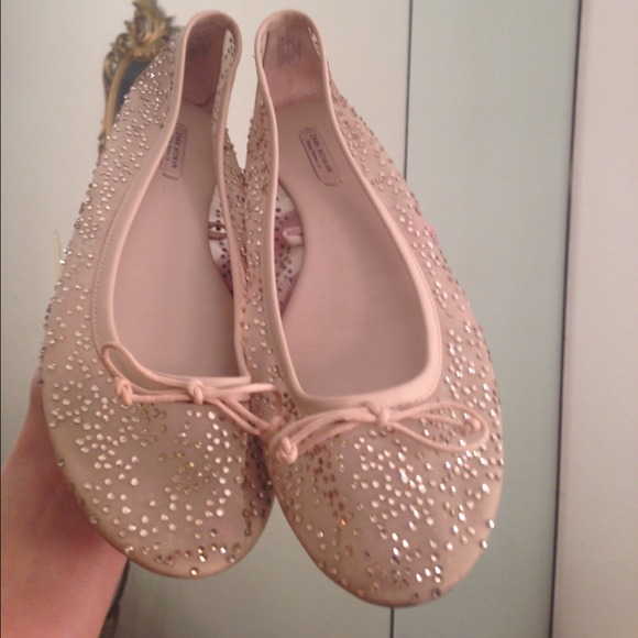 Zara Shoes Crystal Swarovski Ballerina Flats 85 Poshmark