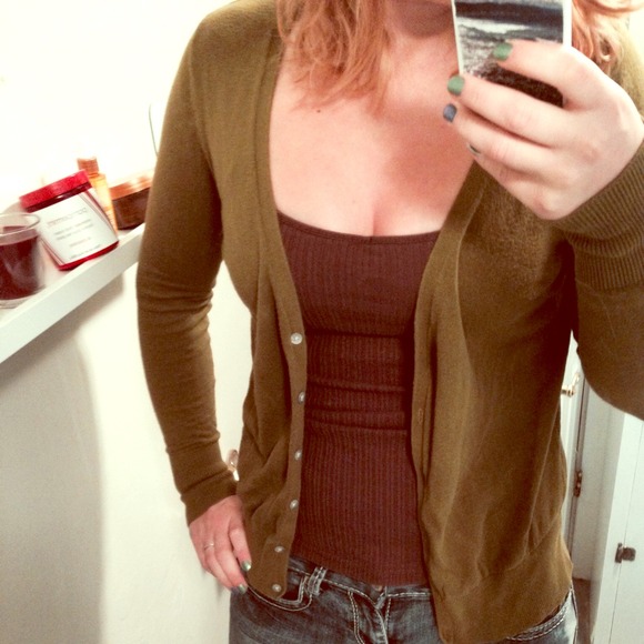 Cute Olive Green Cardigan