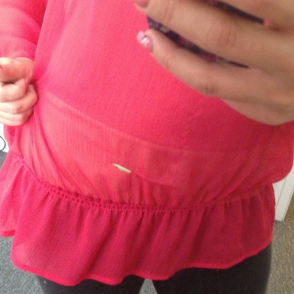 Red Old Navy Casual See Through Top Blouse - Picture 2 of 4