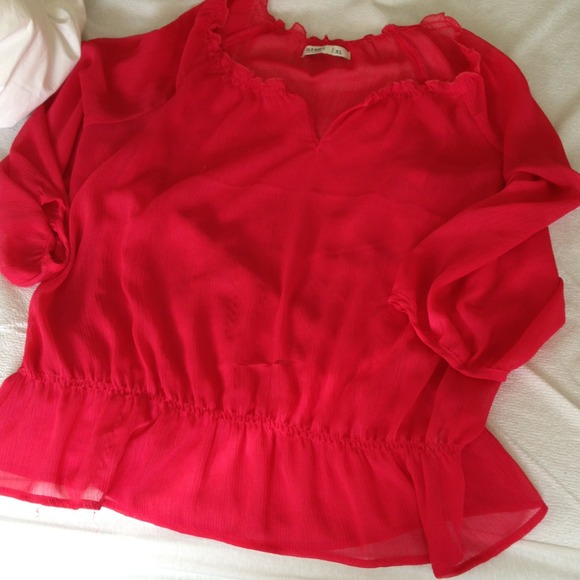 Red Old Navy Casual See Through Top Blouse - Picture 3 of 4