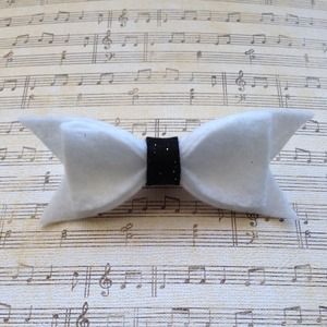 White & Black Glitter Bow