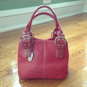 Red Leather Tignanello Bag