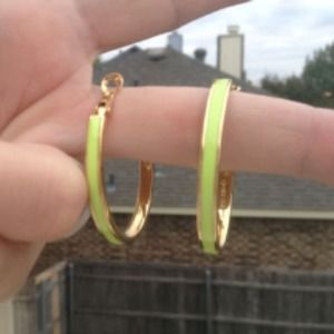 Kate Spade yellow bar none hoops
