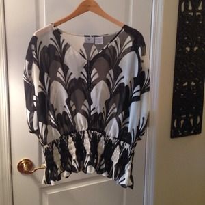 Sheer Blouse with wide band elastic waist