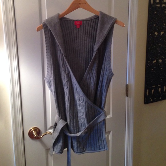 Hooded Wrap around Sweater NWOT