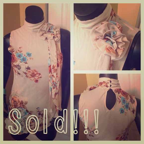 Zara Basic Sz M Floral Print asymmetrical tank