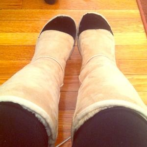 Customized cream and black UGGS