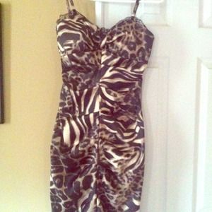 Fitted Cheetah Print TeaLength Dress