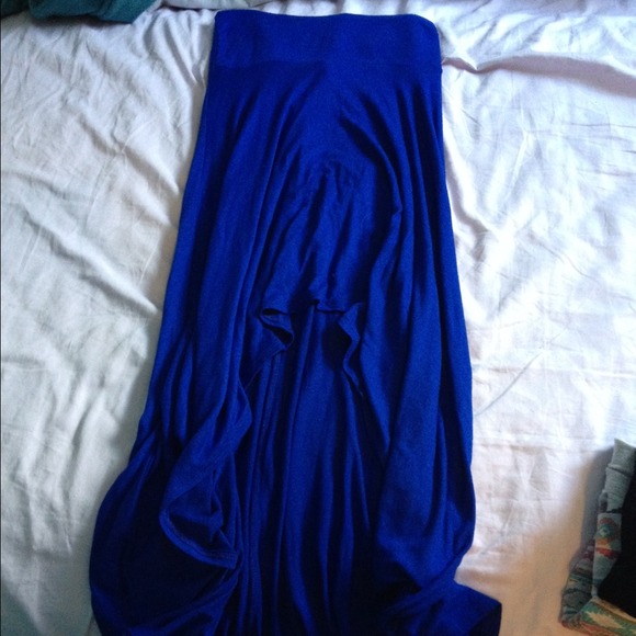 BLUE HIGH LOW SKIRT