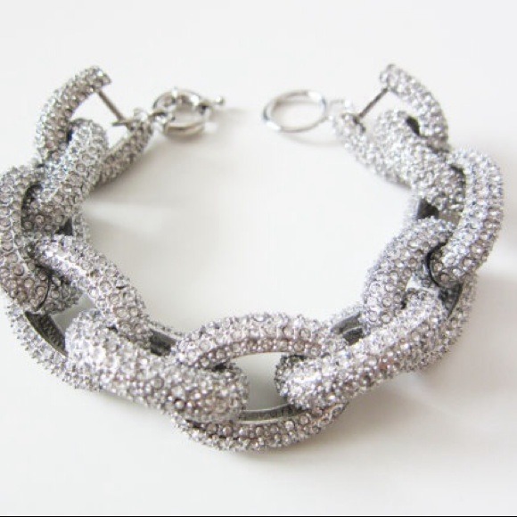 Jewelry - Silver Pave Link Bracelet