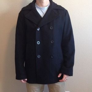 Men's Black Peacoat