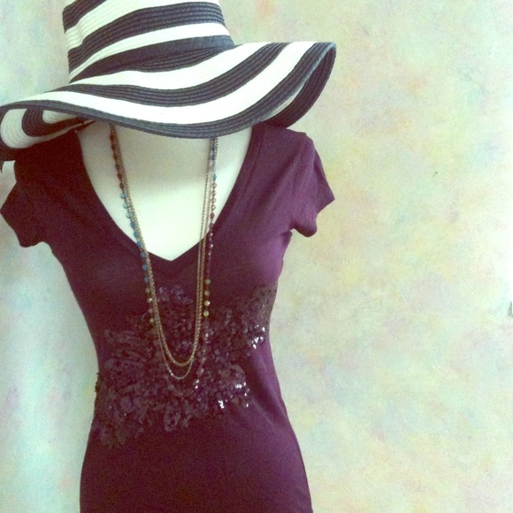 Deep plum sequined top