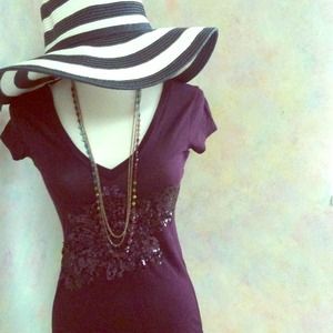 Deep plum sequined top