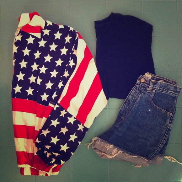 Jackets & Blazers - Vintage America flag jacket