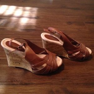 ****SOLD***Mossimo Wedge cognac sandals