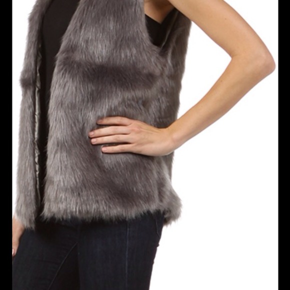 Taupe brown fur vest - Picture 2 of 4