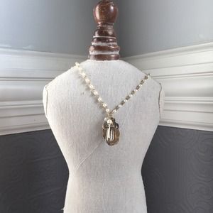 🌟Pearl Chain Wire Cross Necklace.