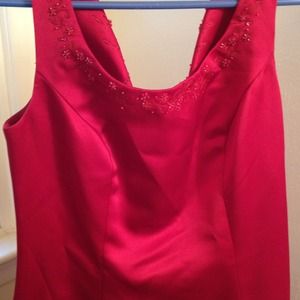 Red long dress could be used for prom or a wedding