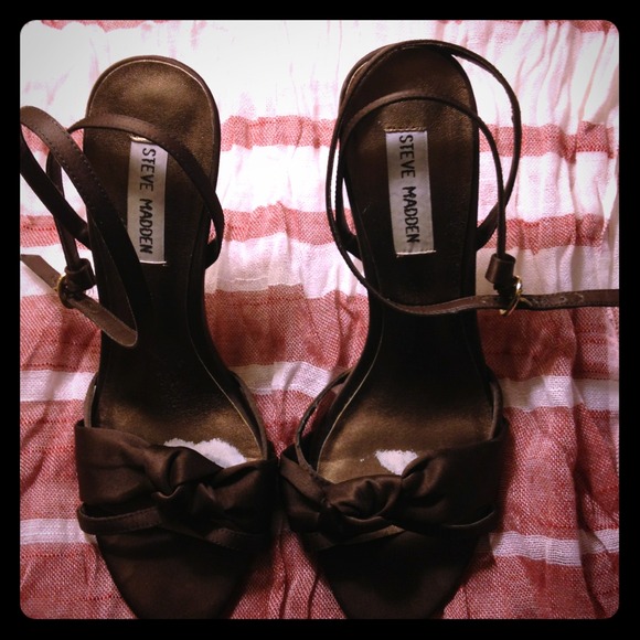Brown Satin Heels