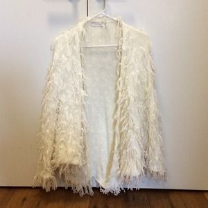 Awesome cream shaggy open cardigan by MINKPINK.