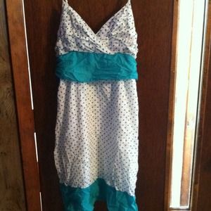 Turquoise polka dot dress
