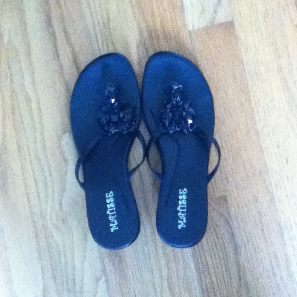 Black gem sandals