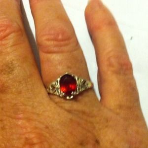 Red silver ring
