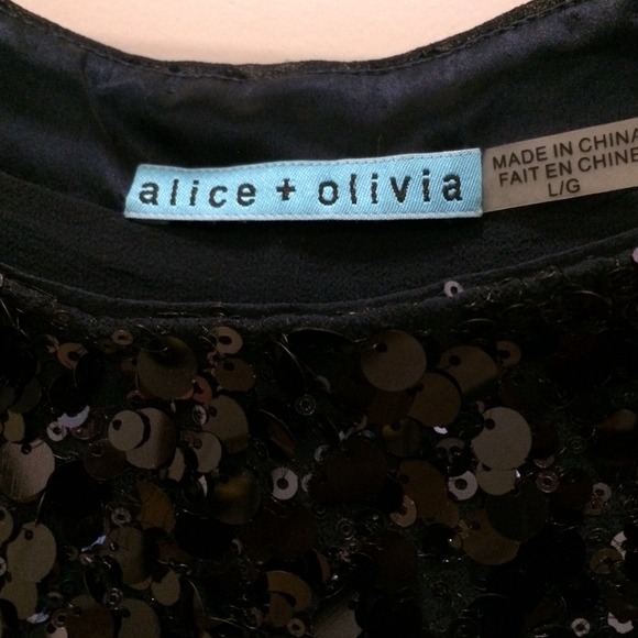 Alice and Olivia dark blue sequin mini dress - Picture 2 of 2