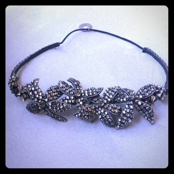 Deepa Gurnani Floral Crystal Headband
