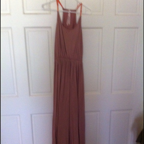 Orange/grey striped Maxi Dress Size Medium OFFER