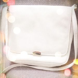 White leather purse